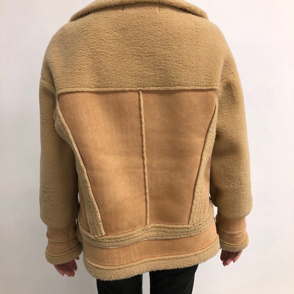 Faux Suede & Sherpa Aviator Jacket - Size Small - Picture 5 of 5